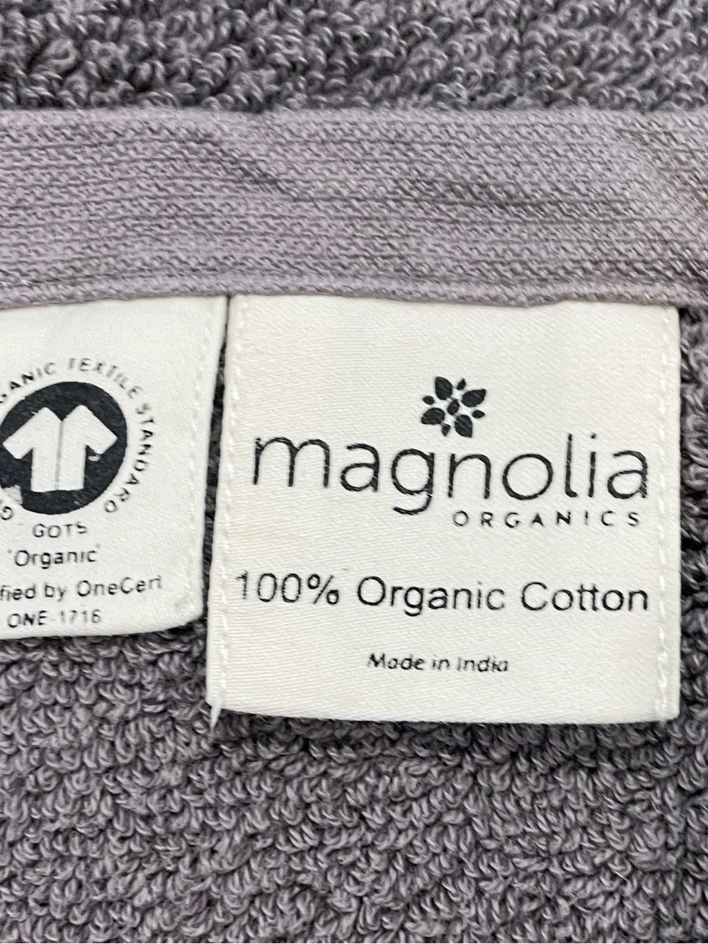Magnolia Organic 100% Cotton Dark Gray Bath Towels 10 piece set